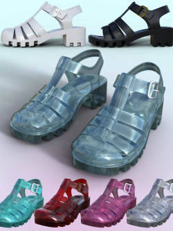 81794 鞋子 凉鞋  90's Jelly Sandals for Genesis 8 Females
