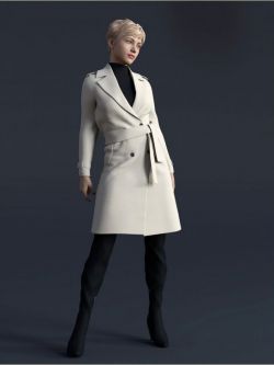 60057 服装 H&C Trench Coat Outfit for Genesis 8 Female