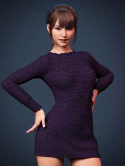 161711 服装 dForce Simple Fall Sweater for Genesis 8 and 8.1 Female