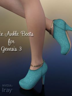 112261 鞋子 Stacie Ankle Boots for Genesis 3 Female by WildDesigns