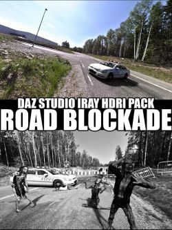 61387 场景 道路封锁 Road Blockade - Daz Studio Iray HDRI Pack