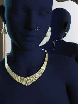 86479 印度项链和耳环 Indian Necklace and Earrings for Genesis 8 and 8....