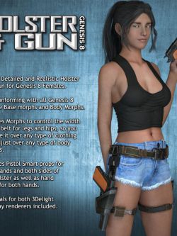 140178 道具 枪套和枪 Exnem Holster & Gun for Genesis 8 Female