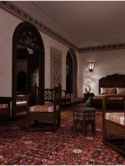 137158 场景 摩洛哥式卧室 Moroccan Riad Bedroom