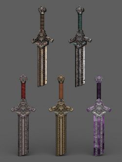 道具 剑 Mjolnir Jewelry and Weapons for Genesis 8 and 9