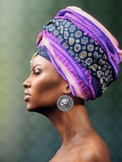 36837 服装  非洲头饰 African Headwear for Genesis 3 Female
