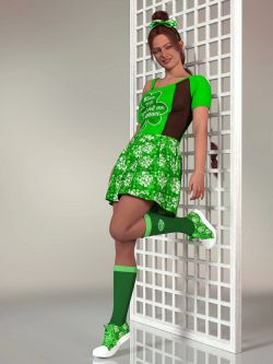 93846 服装 dForce Lucky Irish Outfit for Genesis 9
