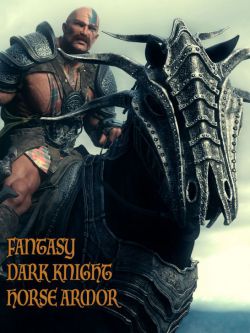 56955 动物 黑骑士装甲 Fantasy Dark Knight Armor for DAZ Horse 2